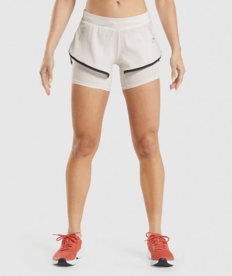 Women's Gymshark Speed 2 In 1 Shorts White | NZ 9ALRGY